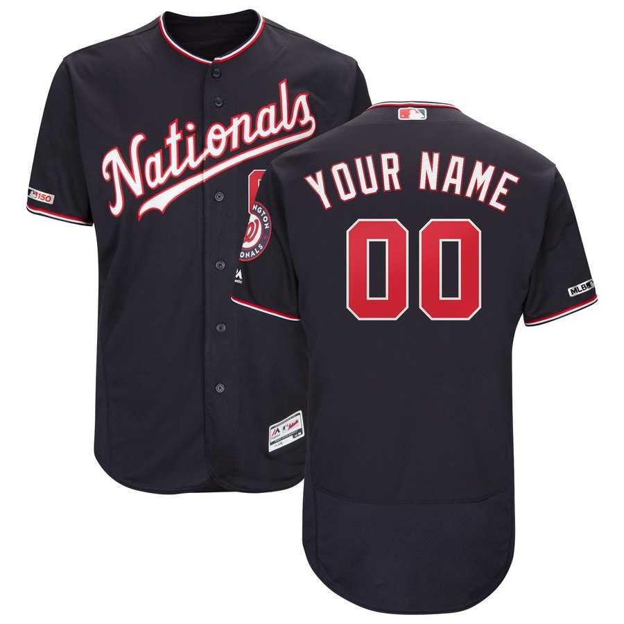 Washington Nationals Navy Customized 150th Patch Flexbase Jersey,We sell and wholesale Washington Nationals Navy Customized 150th Patch Flexbase Jersey on line form chian!